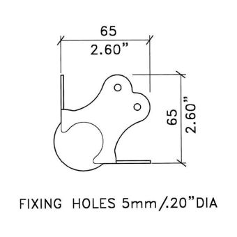Penn grote kogelhoek 65 mm, 2 mm roestvrij staal