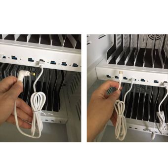 20 x Tablet- en laptopkar met USB-C-opladers.