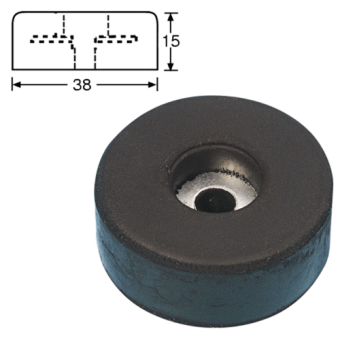 4907 Rubberen voet 38 x 15 mm